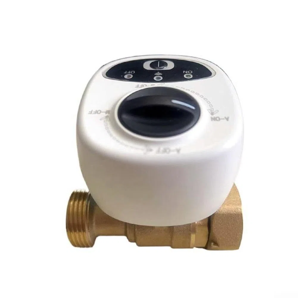 DAZZLEEX Válvula WiFi inteligente para apagado de agua y gas, temporizador y función de alarma, controles de aplicación, válvula de bola eléctrica inalámbrica (DN15)
