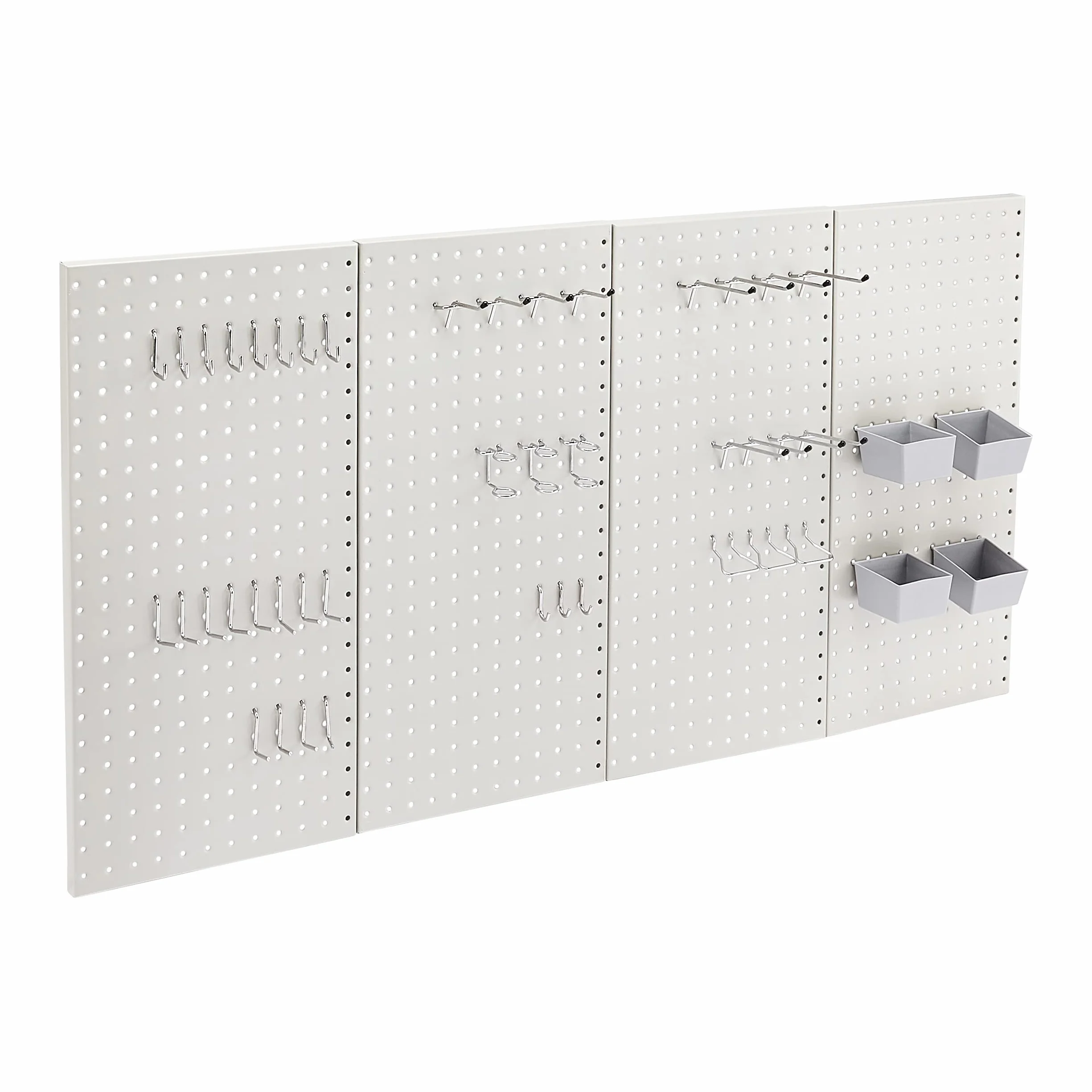 Amazon Basics Rectangular Kit de tablero de clavijas de metal, 48 piezas, Gris