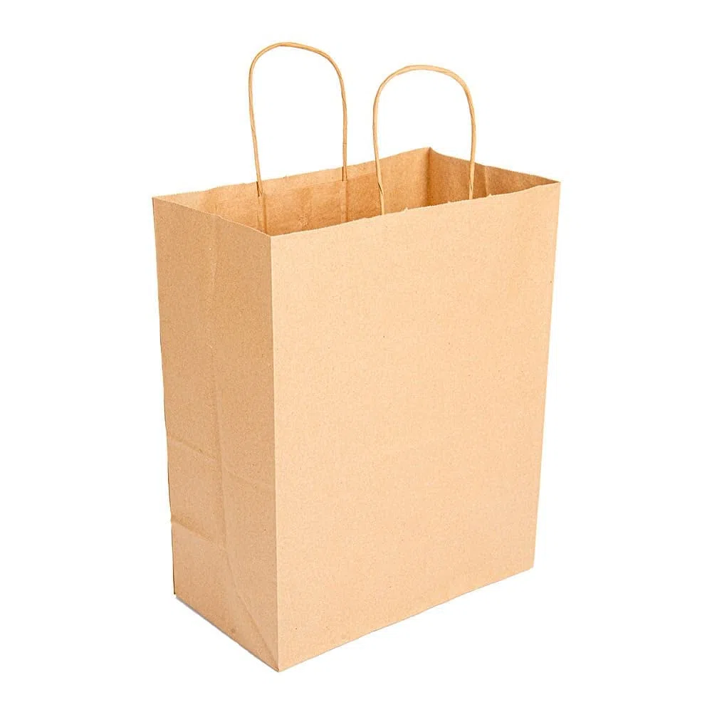 García de Pou - 250 Unidades - Bolsas De Papel Con Asas 80 G/M2 26+14X32 Cm Natural Kraft