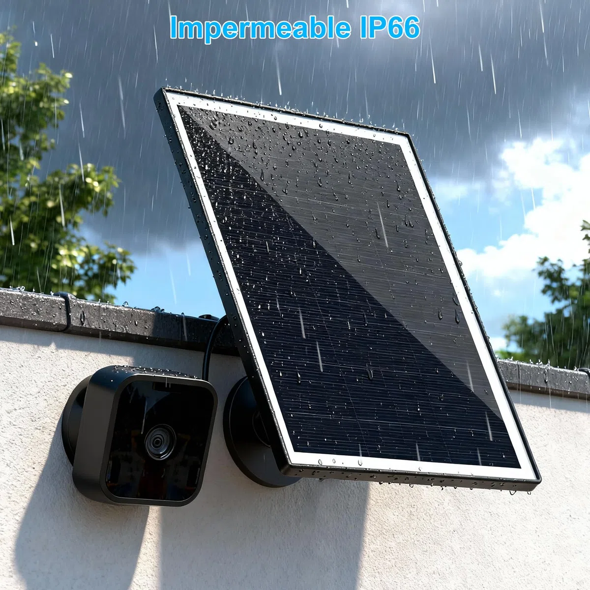 Panel Solar con Montaje Giratorio de 360 ​​grados, Carga Solar Eficiente, Seguro y a Prueba de Agua, Silicio Monocristalino, Material ABS, Instalación Versátil, Diseñada (2 PCS)
