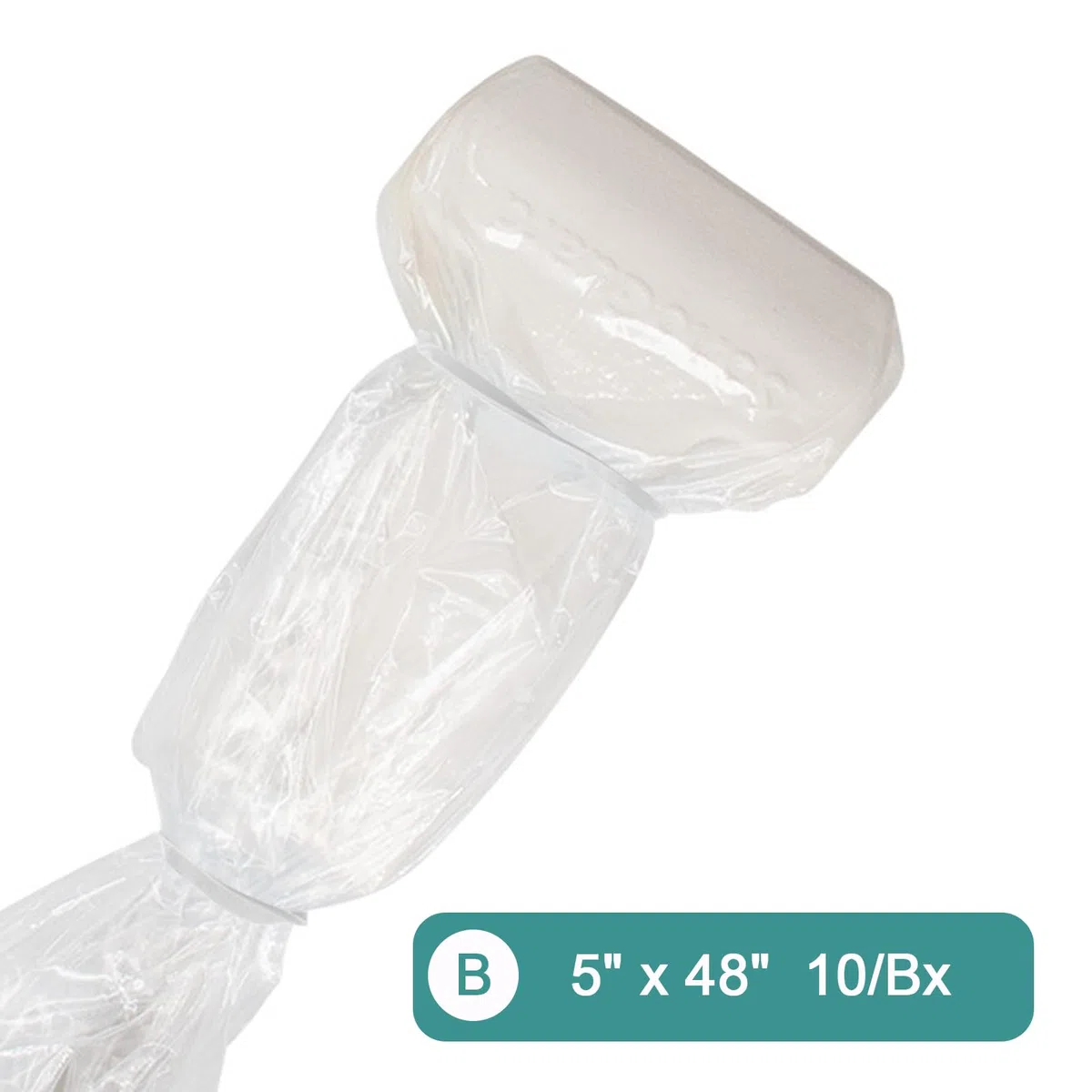 Cubierta de sonda de ultrasonido con adhesivo, estéril y desechable transparente sin látex, embalaje individual (5 x 48 pulgadas)