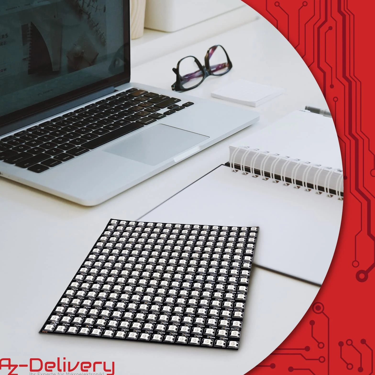 AZDelivery 3x RGB LED Panel WS2812B 16x16 256 LEDs pantalla led flexible Module 5050SMD IC Un solo direccionable funciones a todo color con DC5V Compatible con Raspberry Pi