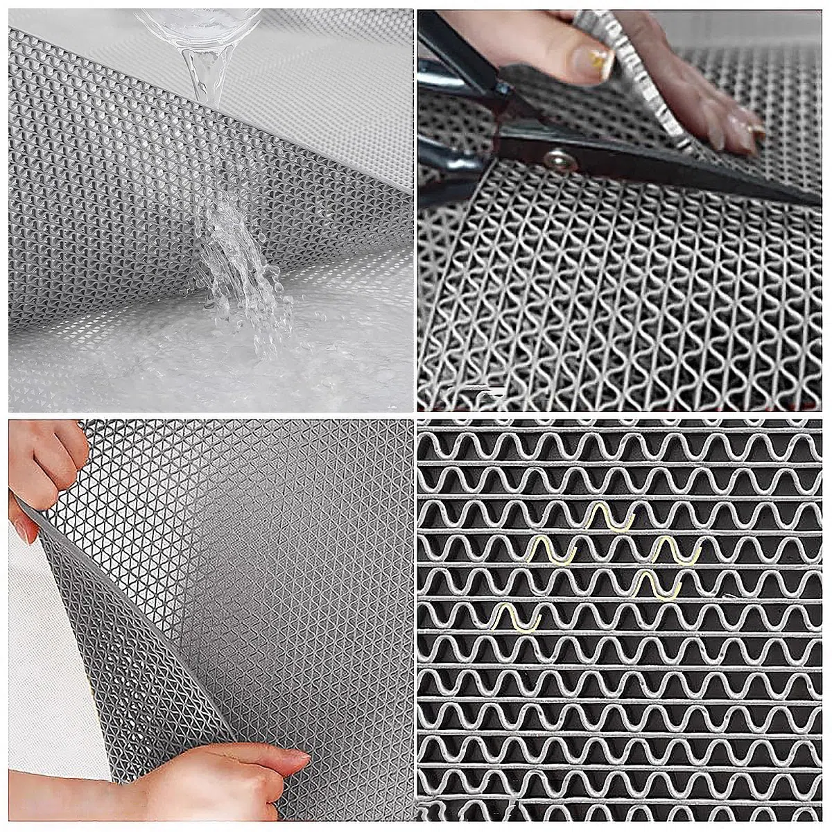 Alfombrilla de drenaje antideslizante impermeable PVC malla rectangular para cocina ducha garaje