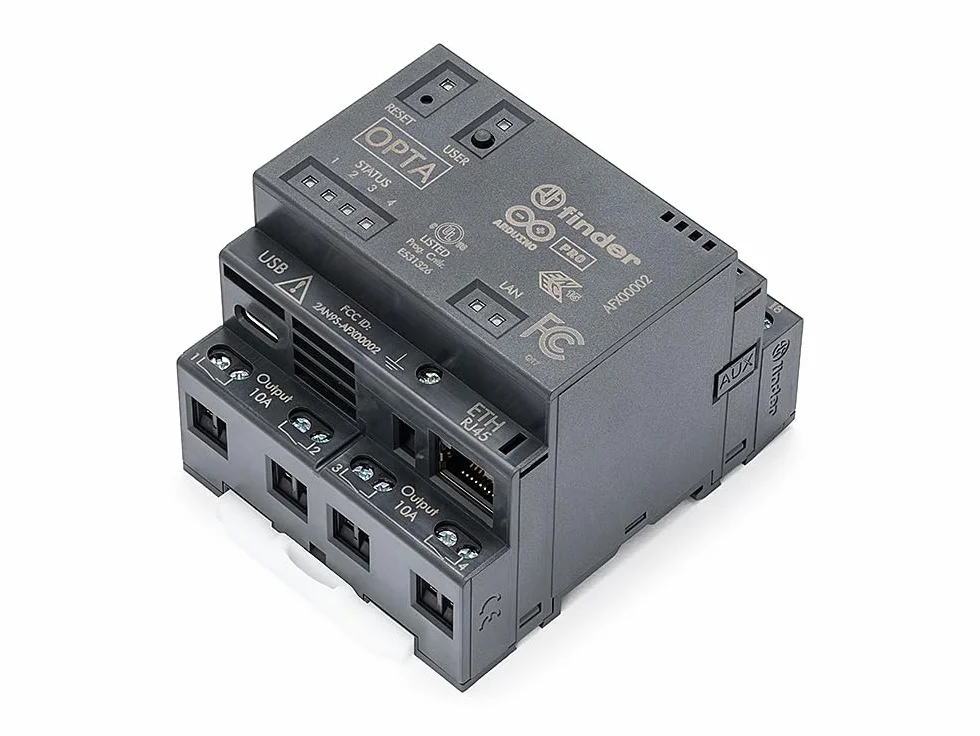 Arduino Opta WiFi [AFX00002] Controlador IoT industrial con conectividad Wi-Fi, E/S digitales, entradas analógicas y compatibilidad con Modbus para sistemas de automatización y control