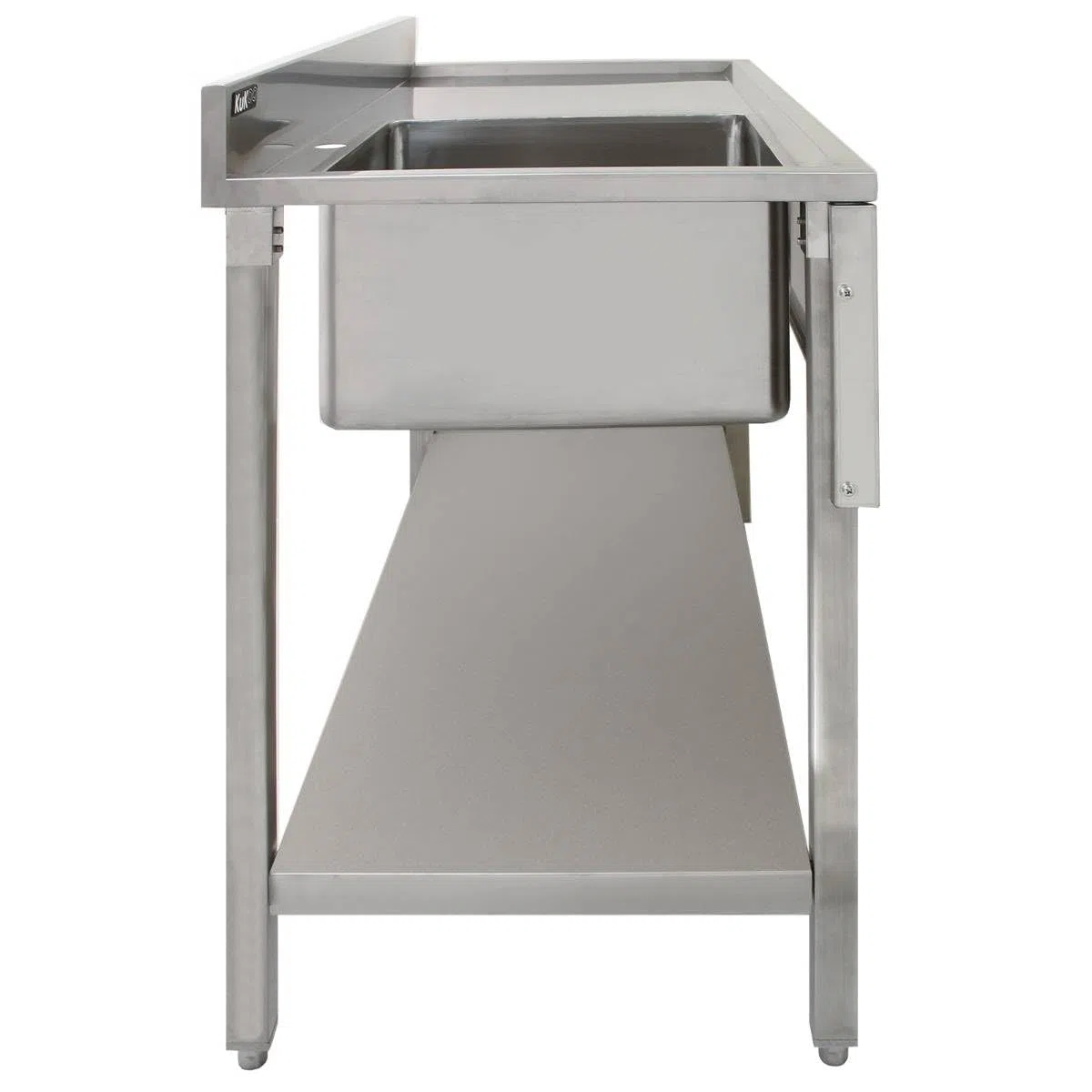 KuKoo Fregadero de Cocina 1 Seno Acero Inoxidable 90x120x60cm Escurridor Derecha Lavabo Comercial Profesional
