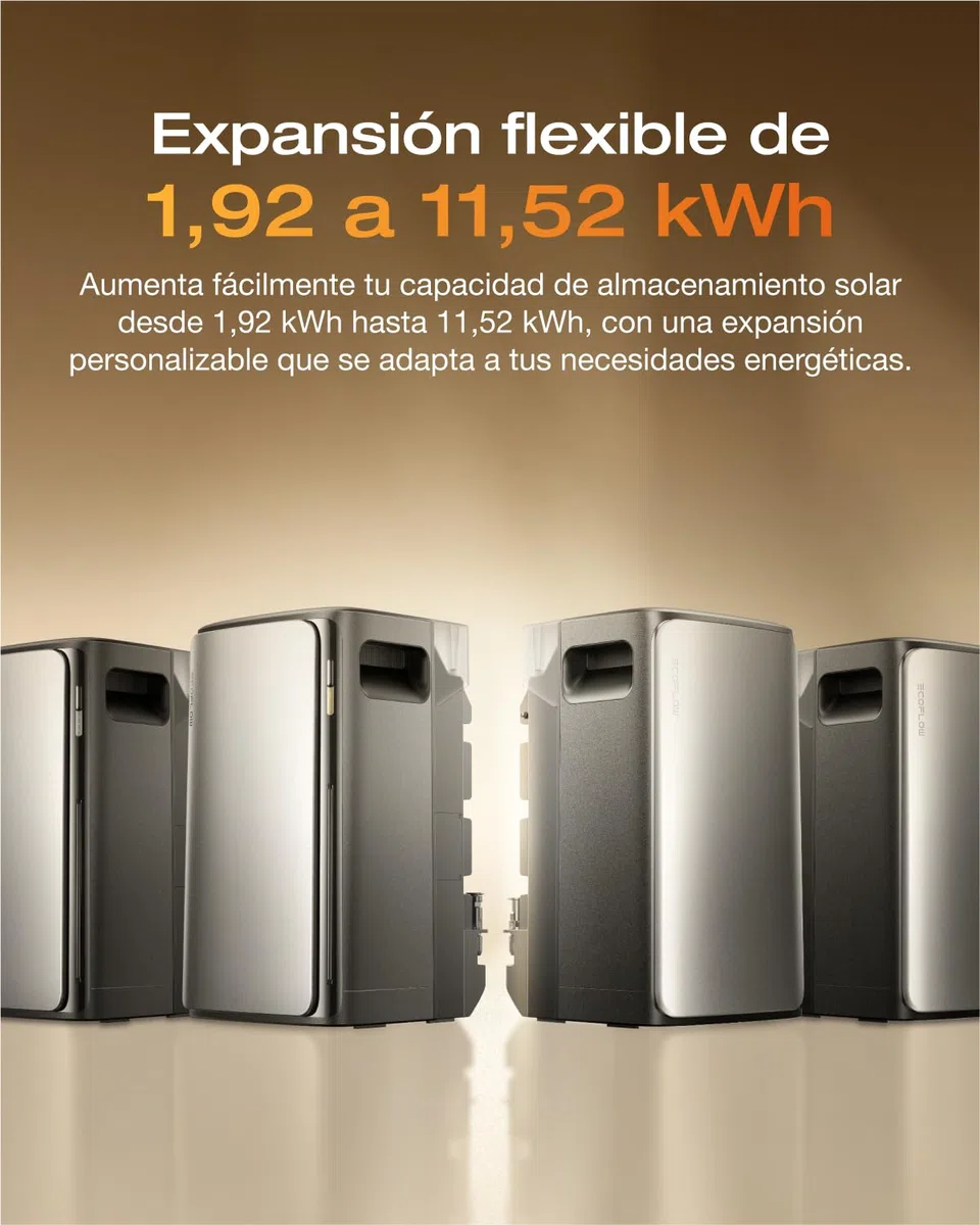 EF EcoFlow STREAM Pro batería de 1,92 kWh para kit solar, entrada solar de 2300 W 3 MPPT, dos puertos de CA 2300 W, microinversor de 600/800 W, ampliable a 11,52 kWh, control inteligente con IA