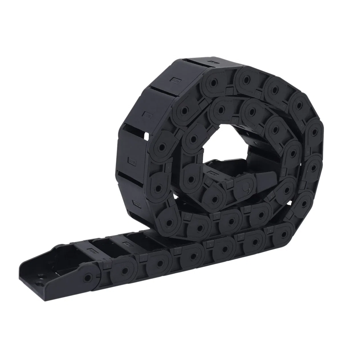 6 Piezas 18mm x 37mm Negro Flexible Cadena de Arrastre de Cable Semicerrada 1M 39.4 Pulgada