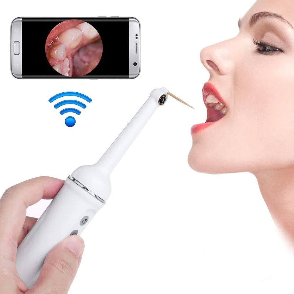 GZD WiFi Inteligente HD intraoral endoscopio, Herramientas Oral vídeo en Tiempo Real dentales, fácil conexión USB, 6 LED, 1,3 megapíxeles