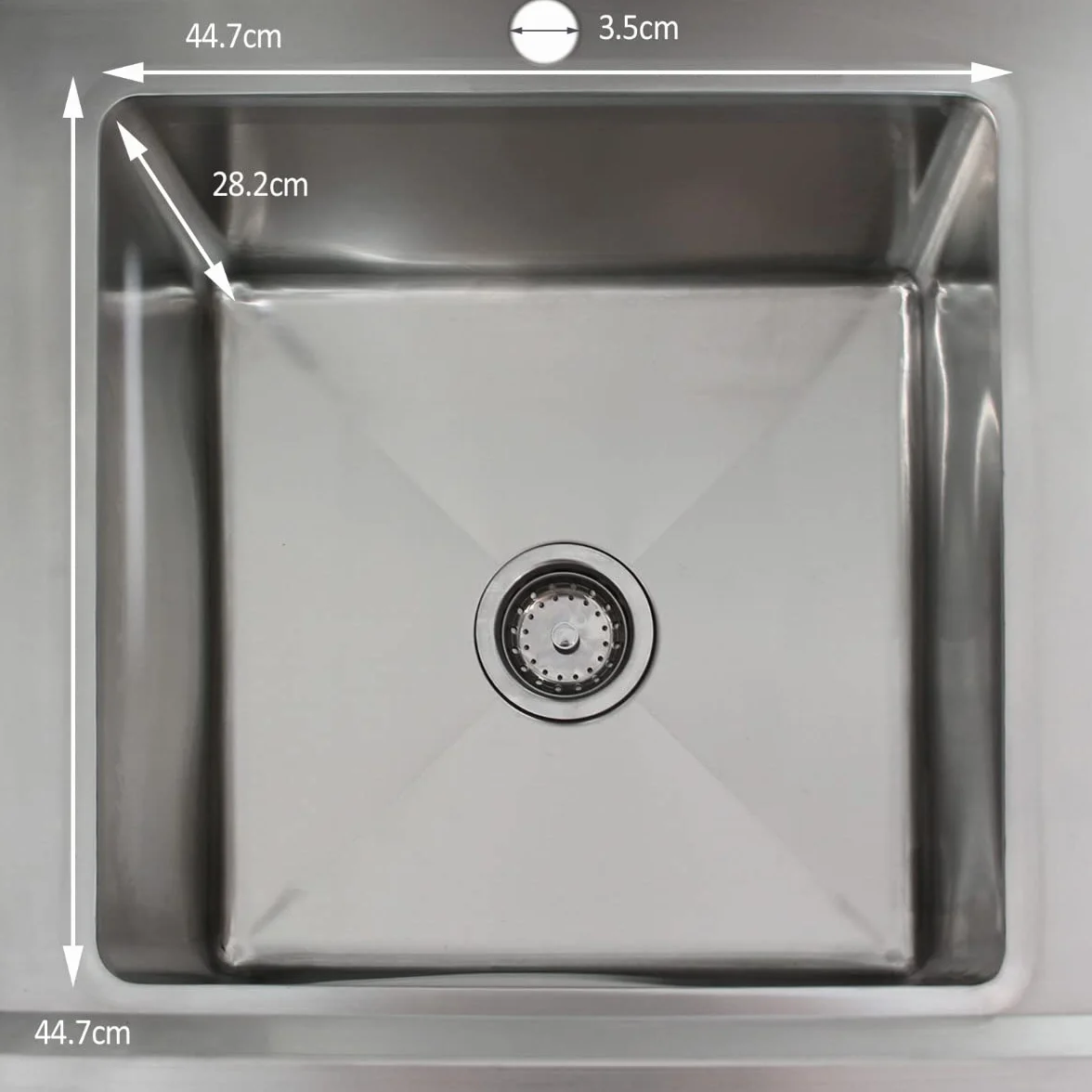 KuKoo Fregadero de Cocina 1 Seno Acero Inoxidable 90x120x60cm Escurridor Derecha Lavabo Comercial Profesional