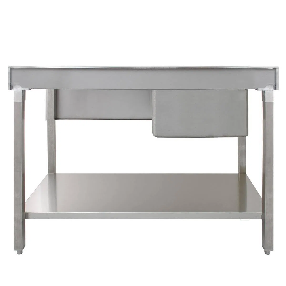 KuKoo Fregadero de Cocina 1 Seno Acero Inoxidable 90x120x60cm Escurridor Derecha Lavabo Comercial Profesional