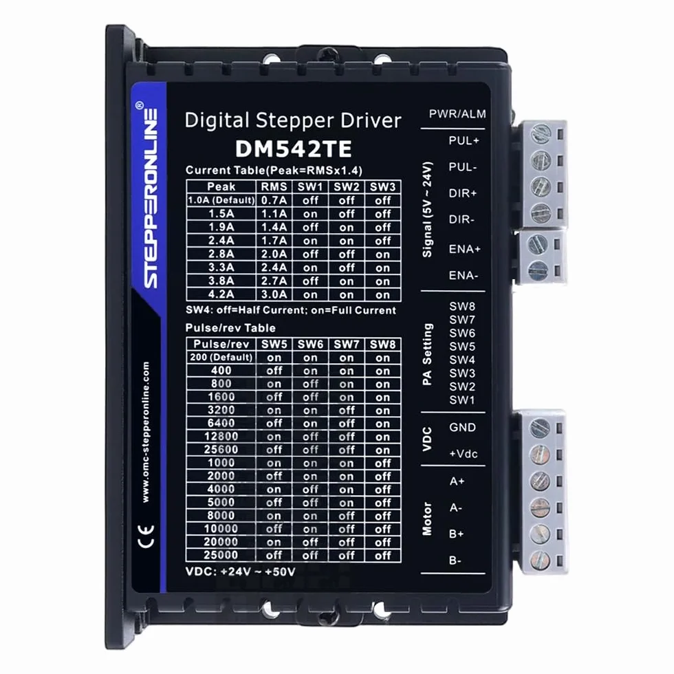 STEPPERONLINE 1 eje motor paso a paso CNC Kit 1.9 Nm Nema 23 Motor paso a paso & Driver 1.0-4.2A 24-50VDC DM542TE