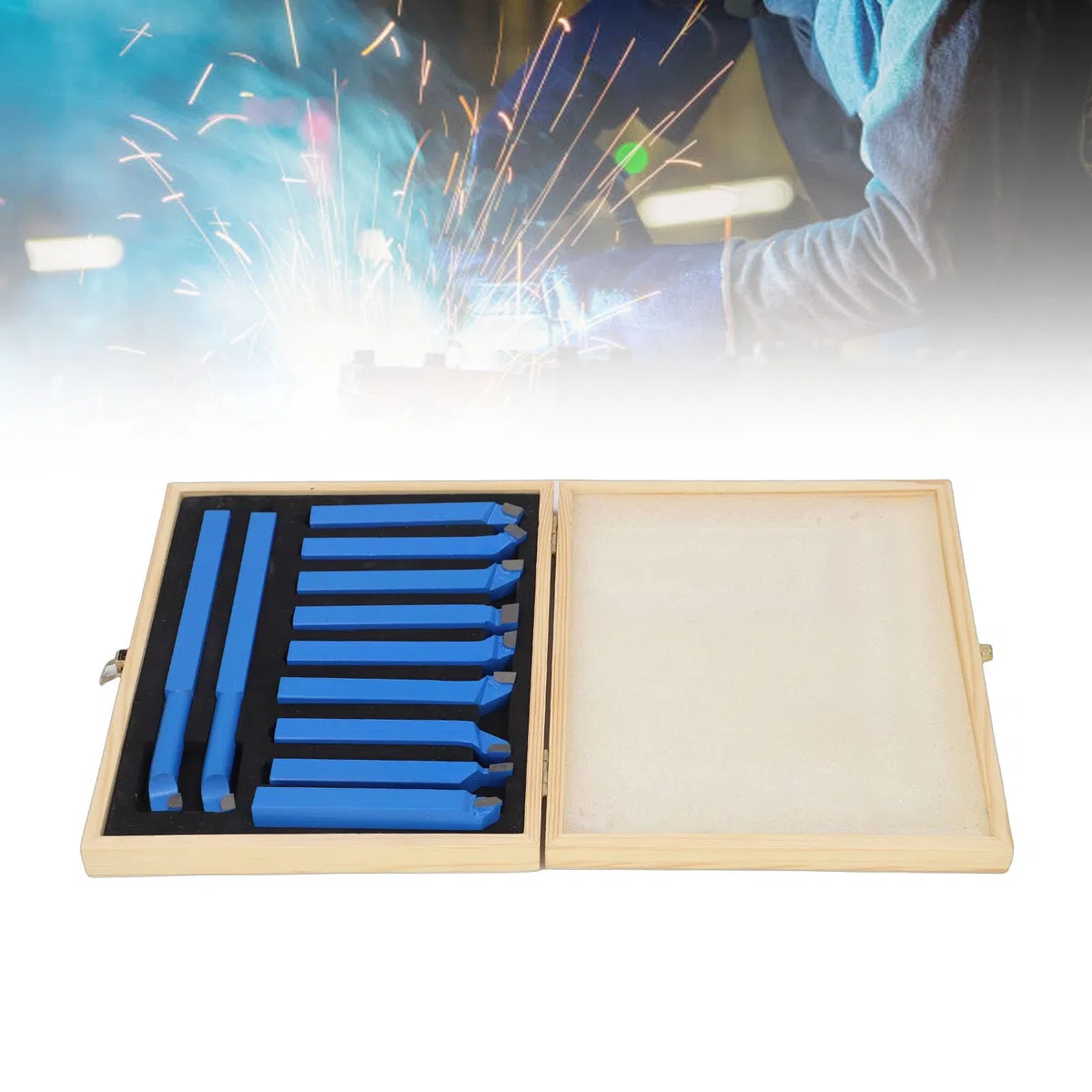 GOTOTOP 11Pcs Herramienta de Torneado 12 * 12mm Conjunto de Herramientas de Torneado de Corte de Soldadura y Fresado