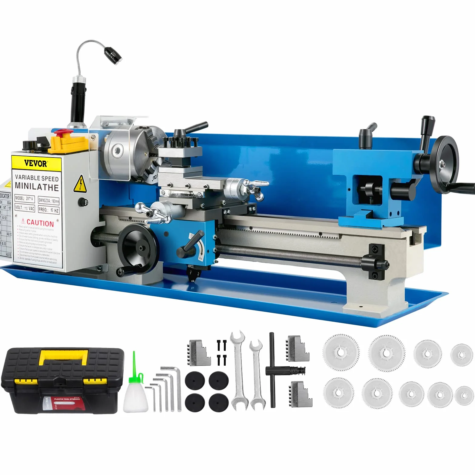BestEquip Mini Torno Metal 50-2500PRM Torno Metal Pequeño para Taladrado 40 kg Micro Metal Fresadora 550W Máquina de Torno 12-52 T.P.I Mini Metal Torno Velocidad Variable