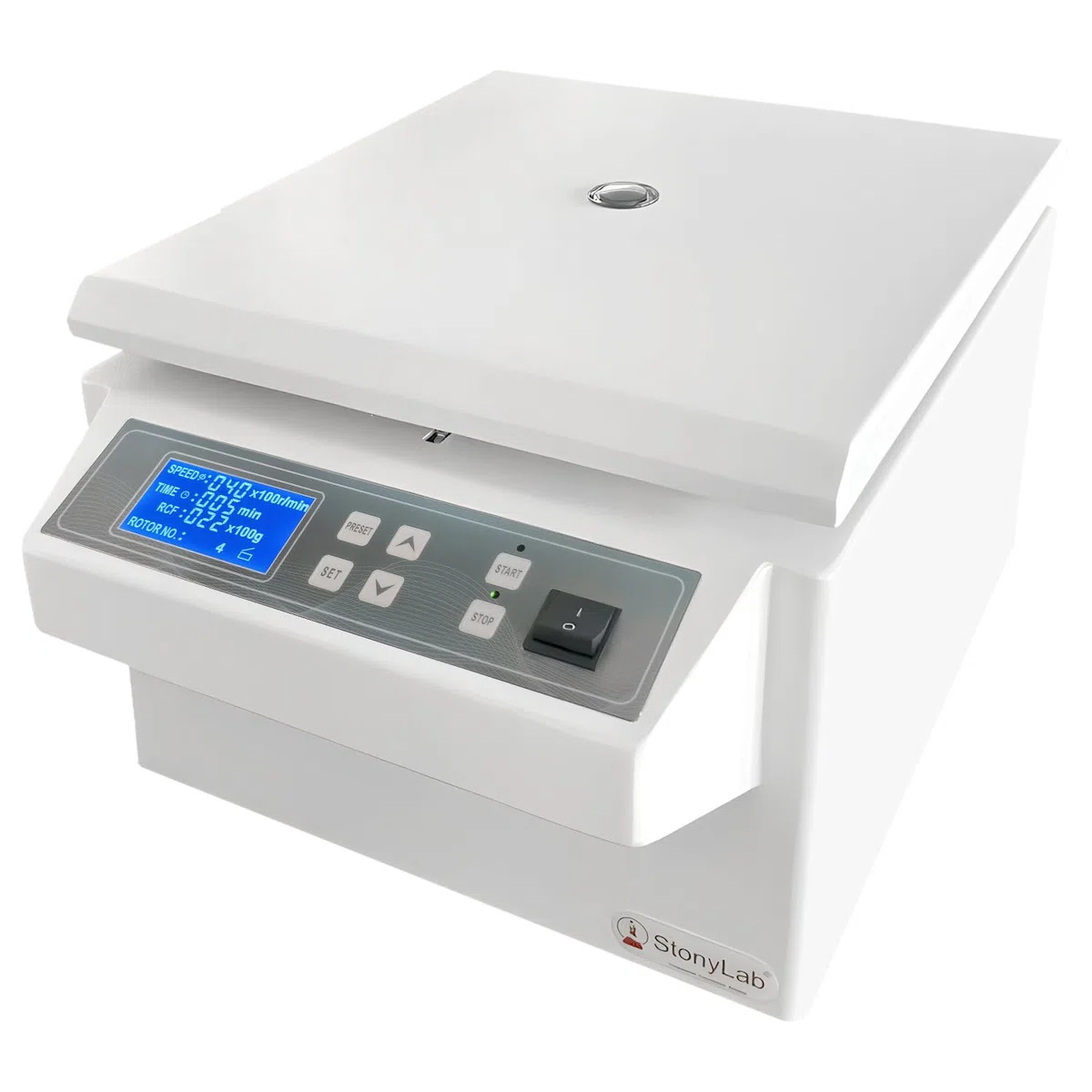 stonylab Centrífuga de Baja Velocidad, 220V/60Hz, Centrífuga Digital de Sobremesa con Velocidad Máxima de 4000 RPM, Fuerza Centrífuga Máxima de 2400xg, Rotor de Ángulo de 15 ml x 12