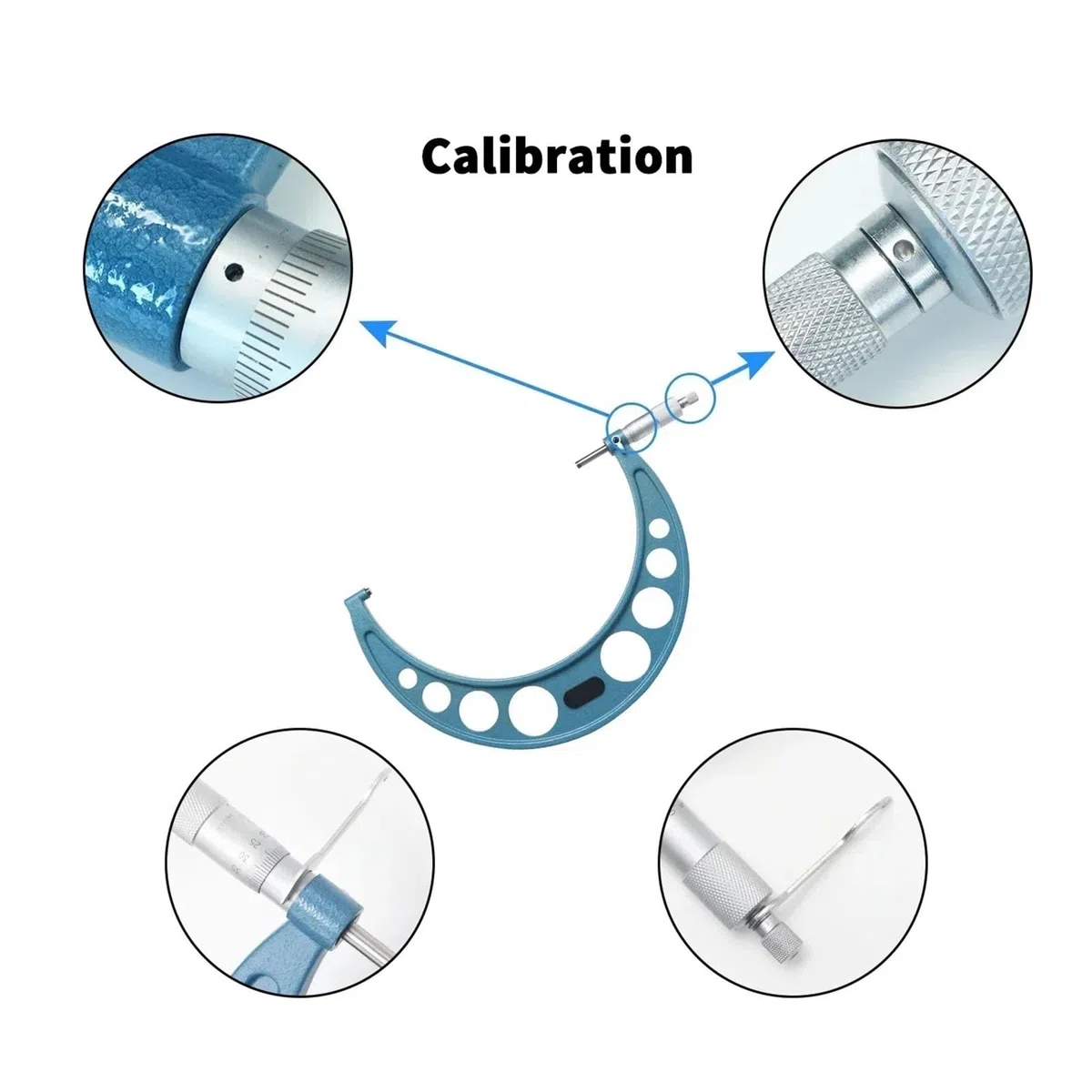 Herramienta de calibre micrométrico exterior de 200-225 mm: instrumento de medición de precisión for proyectos de metalurgia y bricolaje