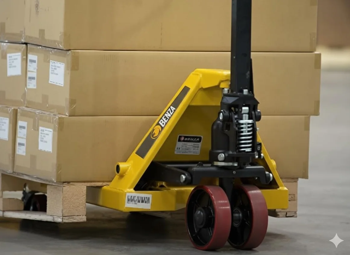 Benza Transpaleta BZ251150 Horquilla Larga, (Carga 2500 kilos, Horquillas Altura 75 – 190 mm, Estructura en Acero)