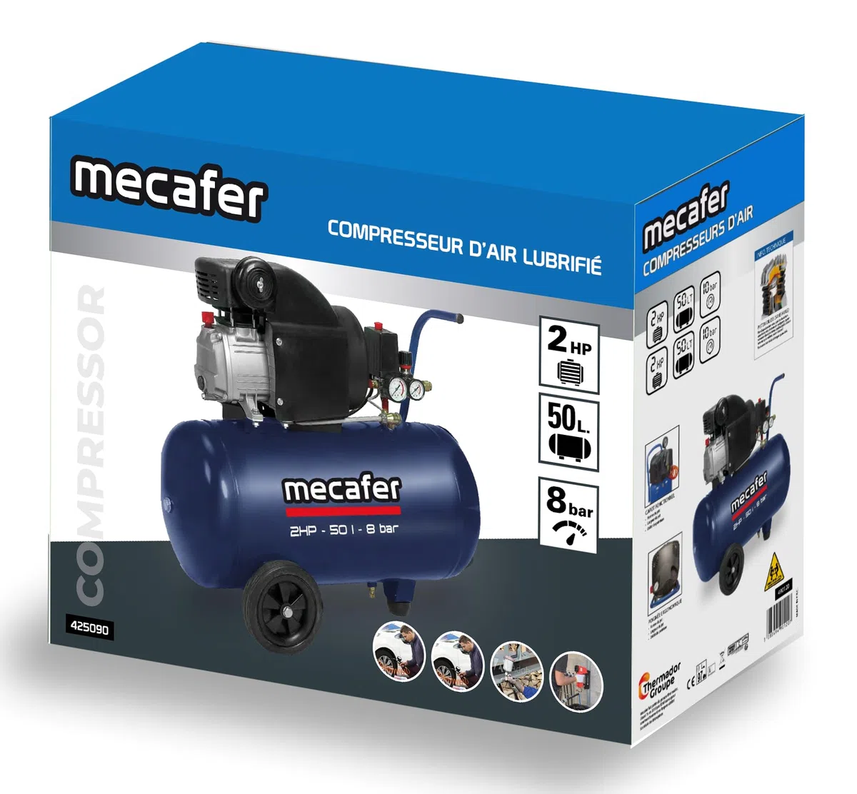 Mecafer 425794 Compresor 50 L bleu line