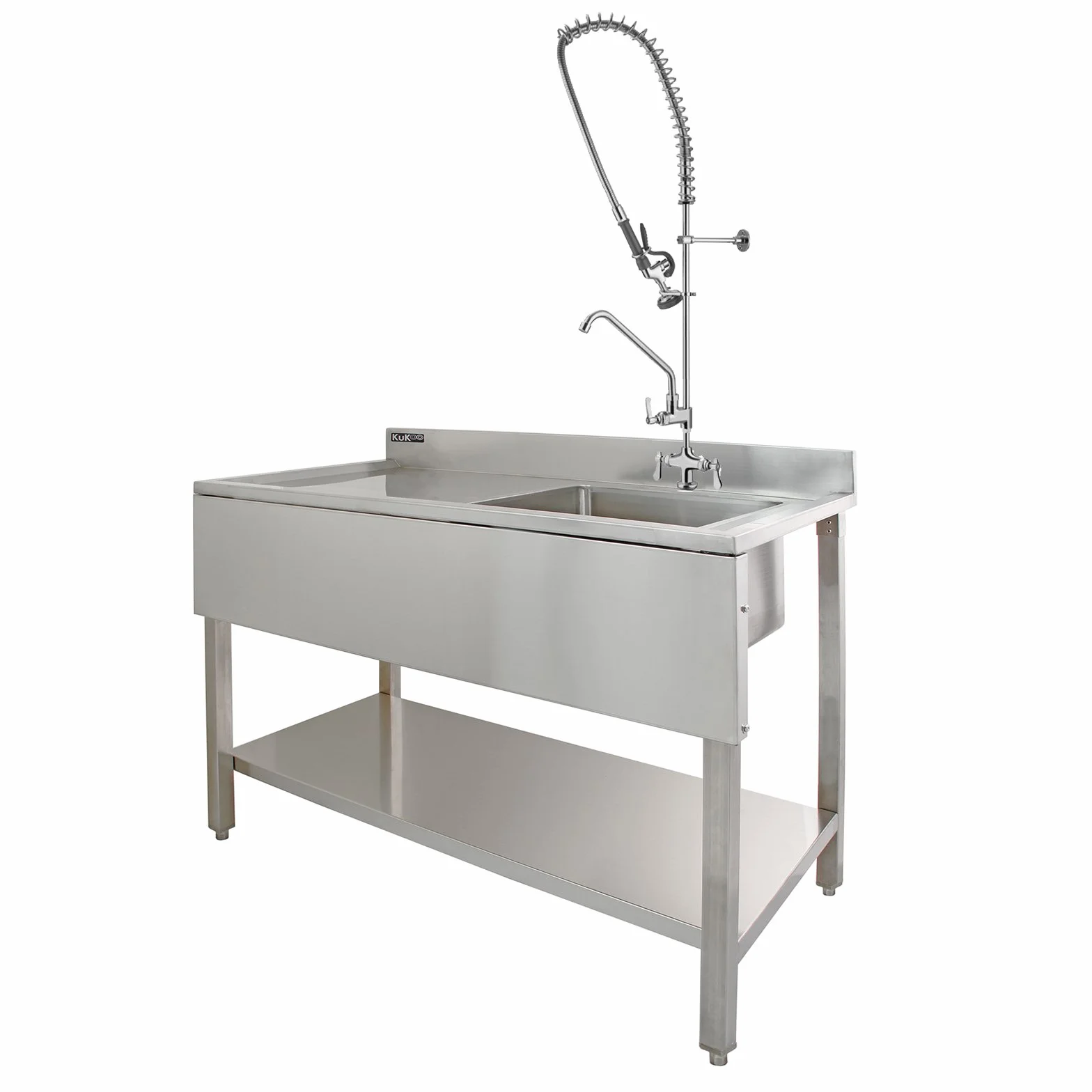 Fregadero de Cocina 1 Seno con Escurridor Izquierda 120x60x90cm Colador Grifo Salpicadero Lavaplatos Pila