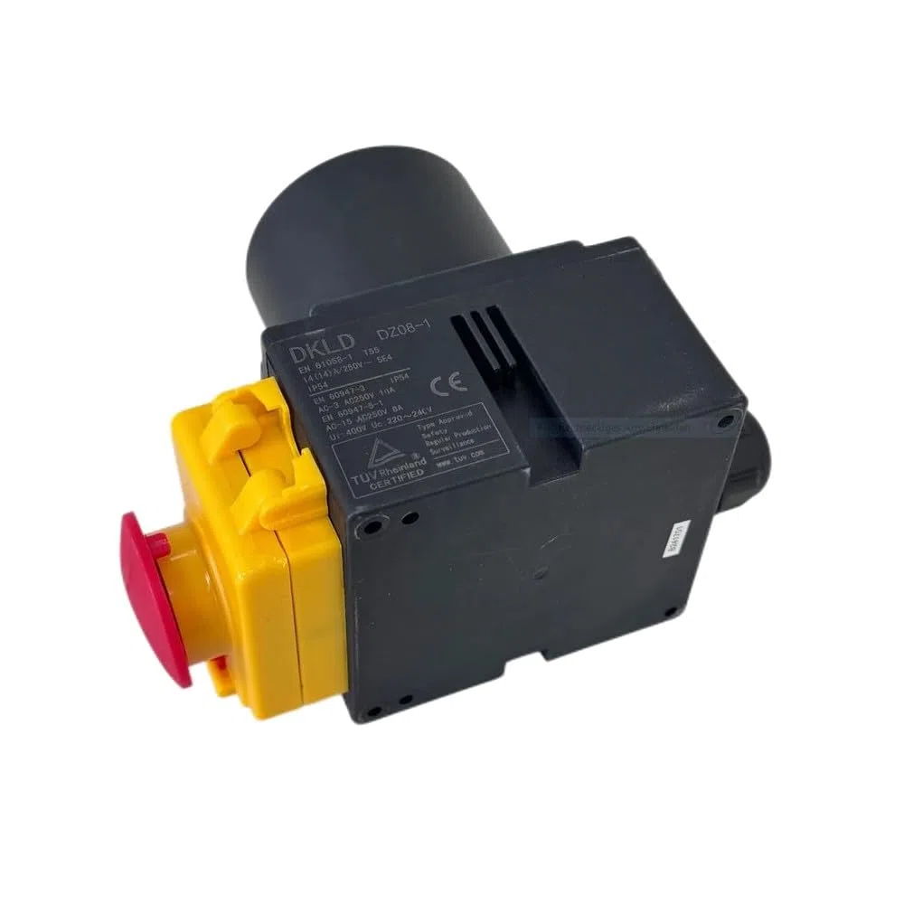 Trade-Shop Interruptor de combinación de enchufe/arrancador/interruptor de encendido/apagado con inversor de fase DZ08-1 230 V para máquinas monofásicas/incluye tapa de emergencia