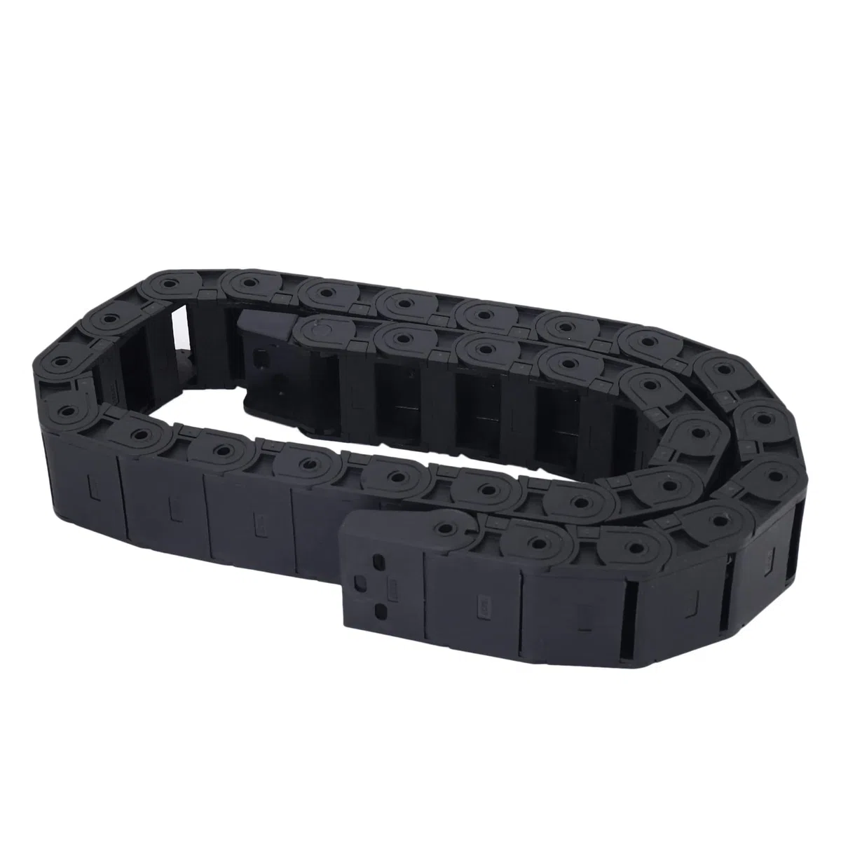 6 Piezas 18mm x 37mm Negro Flexible Cadena de Arrastre de Cable Semicerrada 1M 39.4 Pulgada