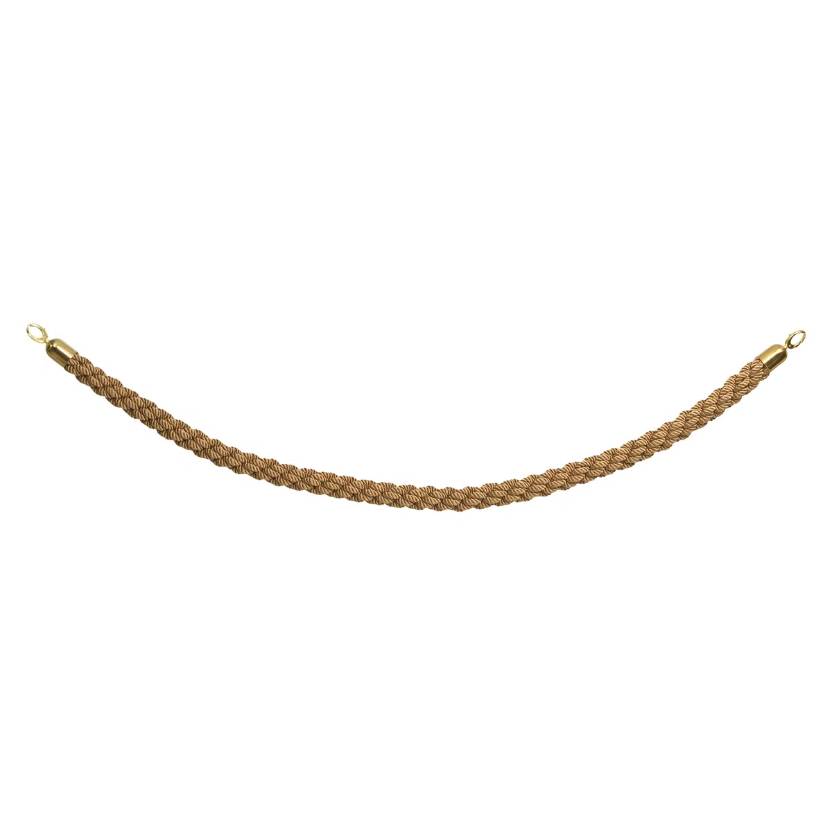 SECURIT - Cordón Cuerda de Terciopelo para Sistema de Barrera Clásico - con Extremos Metálicos - Bar, Restaurante, Discoteca, Tienda - L. 152 cm - Acabado Dorado - Bronce