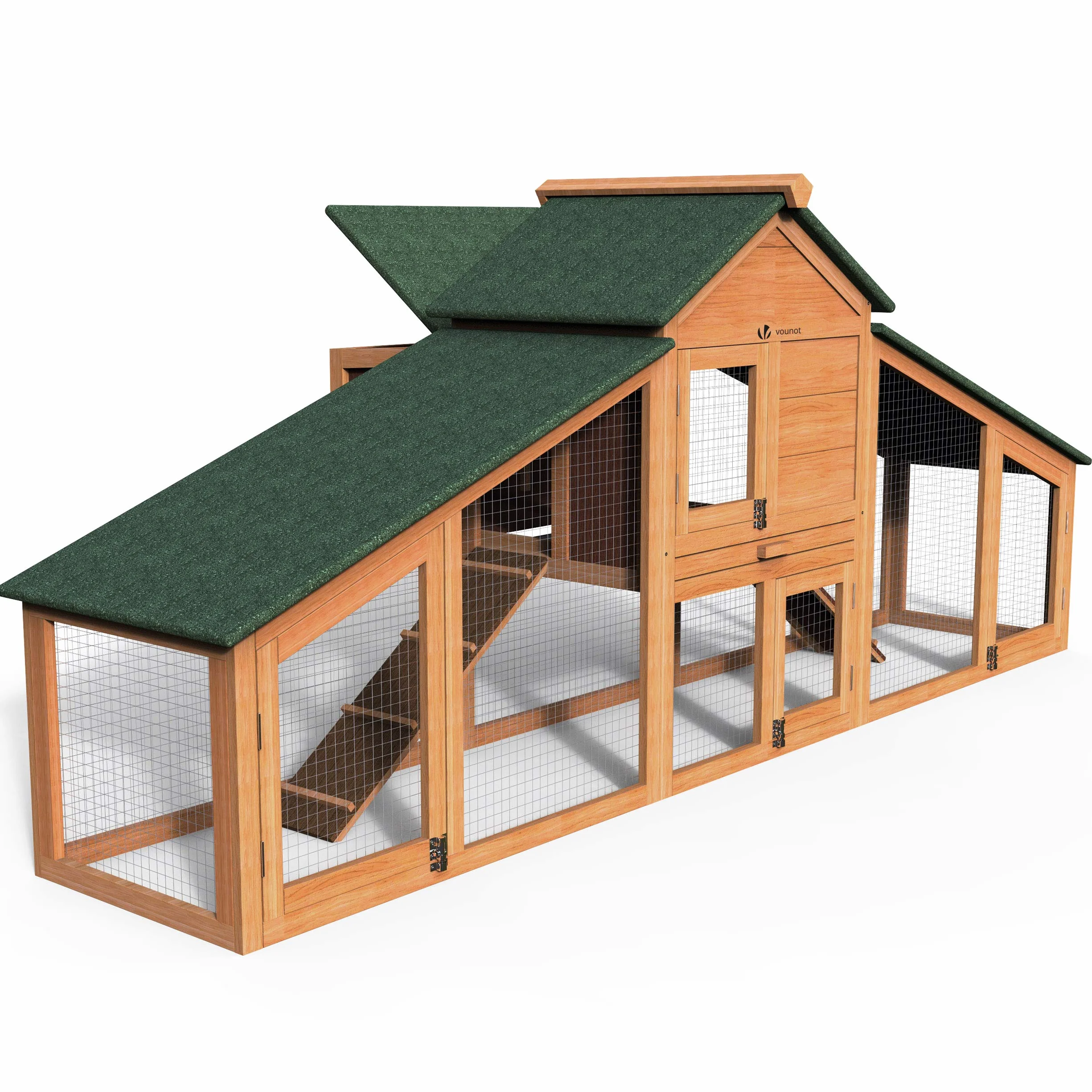VOUNOT® Gallinero de Madera para Exterior, Conejera Jaula Grande, Capacidad 2 Gallinas, 210 x 85 x 85 cm