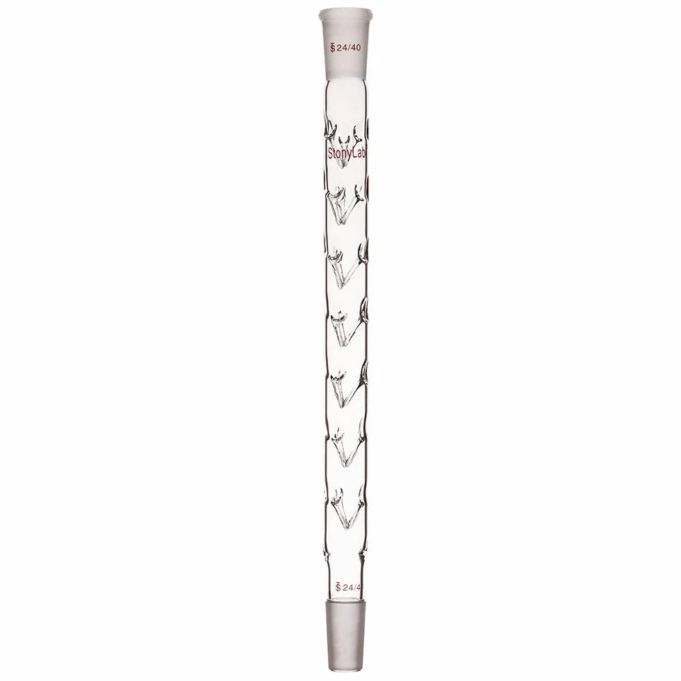 stonylab Columna de Destilación Vigreux, 24/40 300 mm Longitud de Vidrio de Borosilicato Fraccionario Columna de Destilación Columna Vigreux con Sangrías para Laboratorio