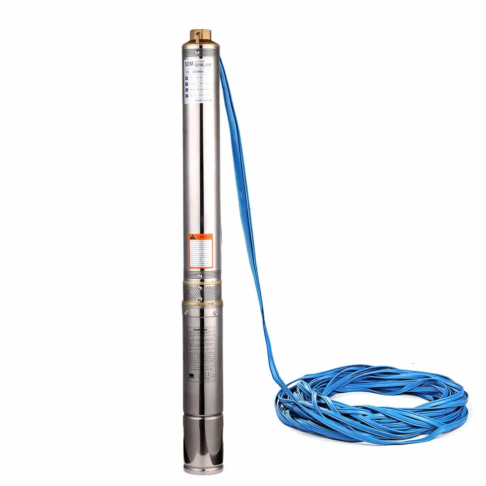 bomba sumergible para pozos profundos de acero inoxidable 3 pulgadas, 550W, 3300 L/H para jardín o uso doméstico bomba de agua para pozos