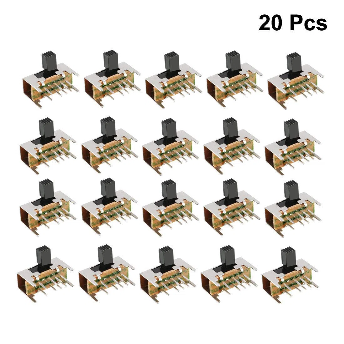 20 interruptores de deslizamiento horizontal DP3T 2P3T 8 terminales PCB panel Latching