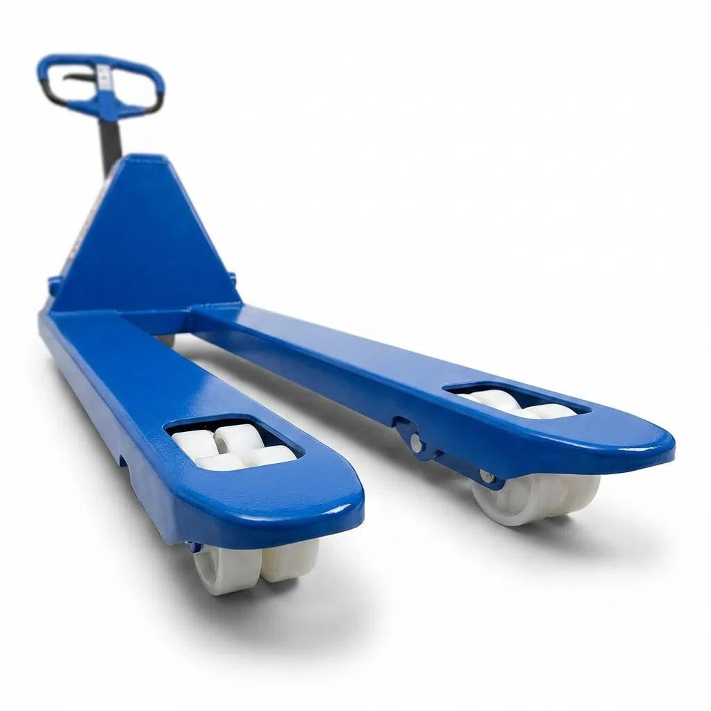 Transpaleta Manual Industrial Azul 2500 Kg con Ruedas de Nylon