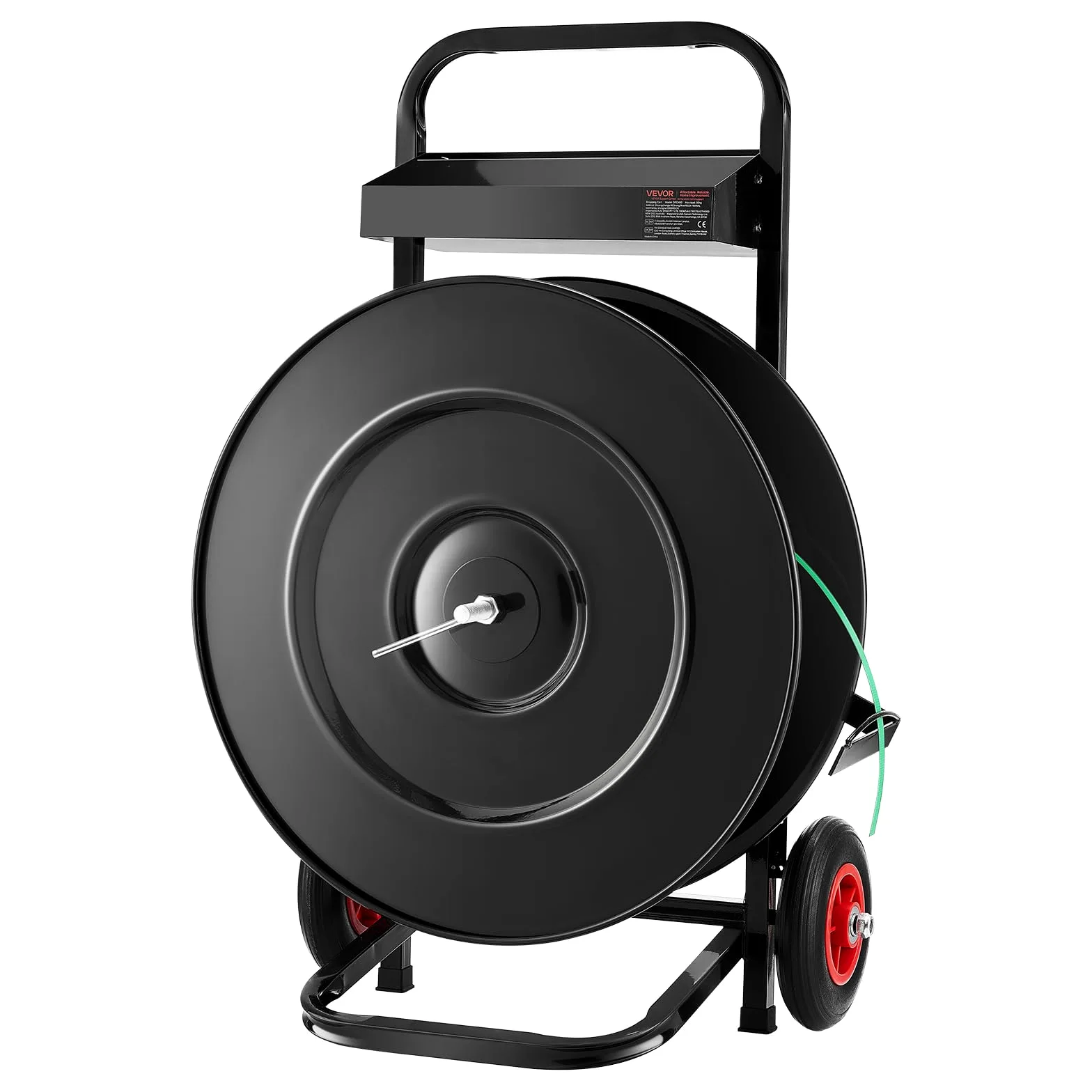 VEVOR Dispensador de Flejes, Adecuado para Rollos de Flejado de PET/PP/Poliéster con Un Tamaño de Núcleo de 203/406 mm, Acero al Carbono Q235, con Sistema de Frenado Mejorado, 410 x 670 x 1000 mm