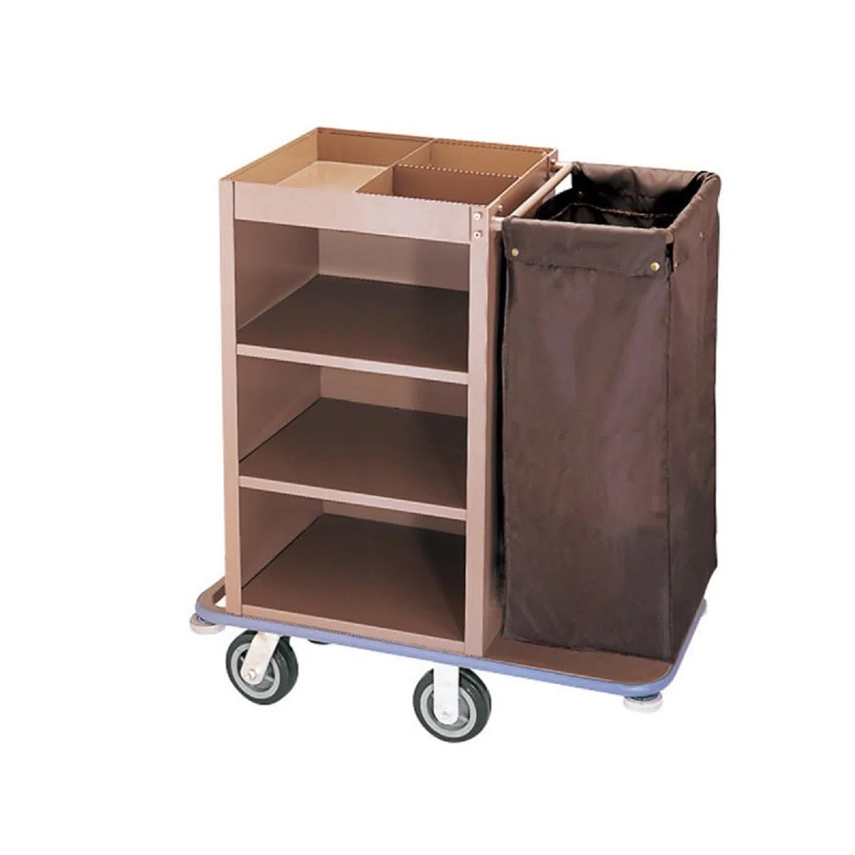 Carrito de hotel con cerradura, carrito de limpieza industrial para limpieza doméstica y servicio de habitaciones, solución multifuncional para operaciones de limpieza eficientes