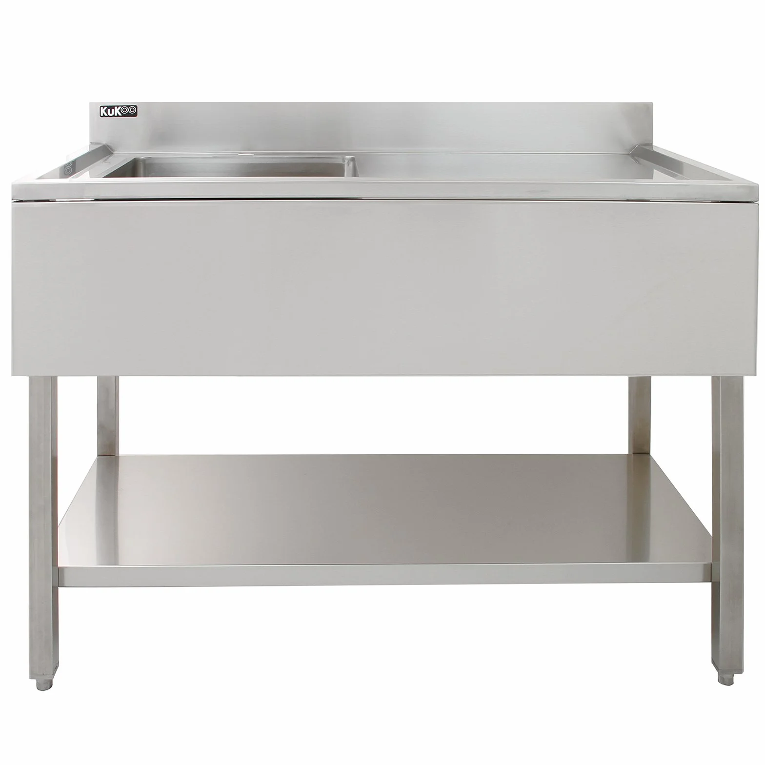 Fregadero de Cocina Acero Inoxidable 1 Seno Izquierda + Escurridor Derecha 120x60x90cm 2 Coladores Desagüe