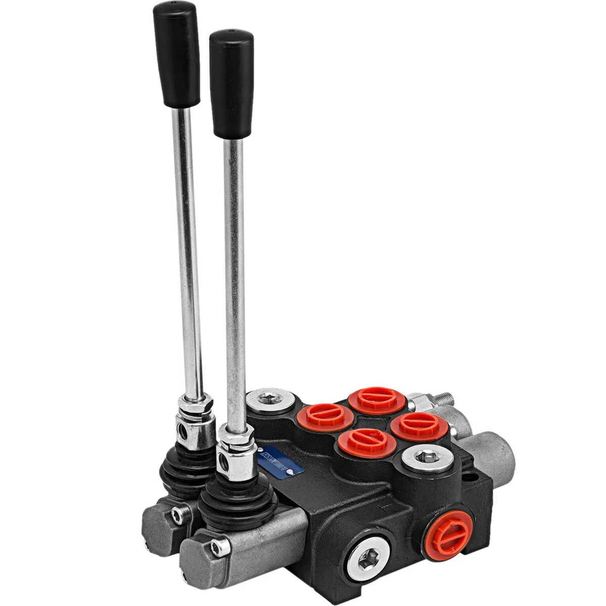 VEVOR Válvula de Control Direccional Hidráulica de 2 Carretes 11 gpm Carrete de Cilindro de Doble Acción, Válvula Control Hidráulico 41 x 13 x 6,5 cm, Negro