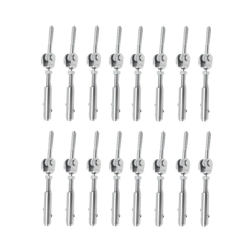 16 piezas de tornillo terminal para cable metálico, casquillo para cable metálico de barandilla para accesorios de cable de 2 mm-8 mm, ángulo ajustable de 180°(3mm)