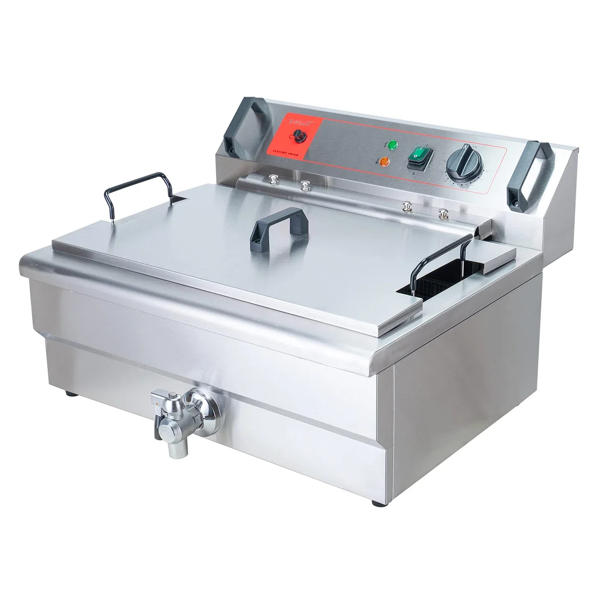 Valgus Freidora eléctrica comercial acero inoxidable 3000W 30L con cesta y tapa