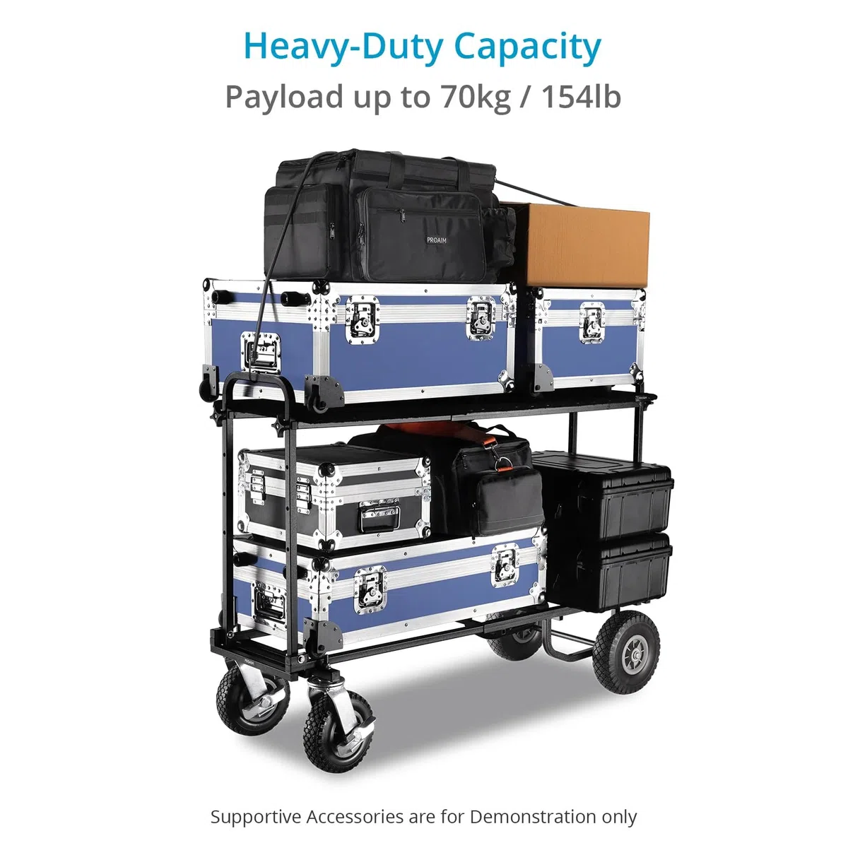 PROAIM Estante de Utilidad para Carrito de producción Vanguard UC5. Altura Ajustable, Estante de Doble Alfombra de Ajuste rápido para configuración extendida o no extendida. Carga útil de hasta 70 kg
