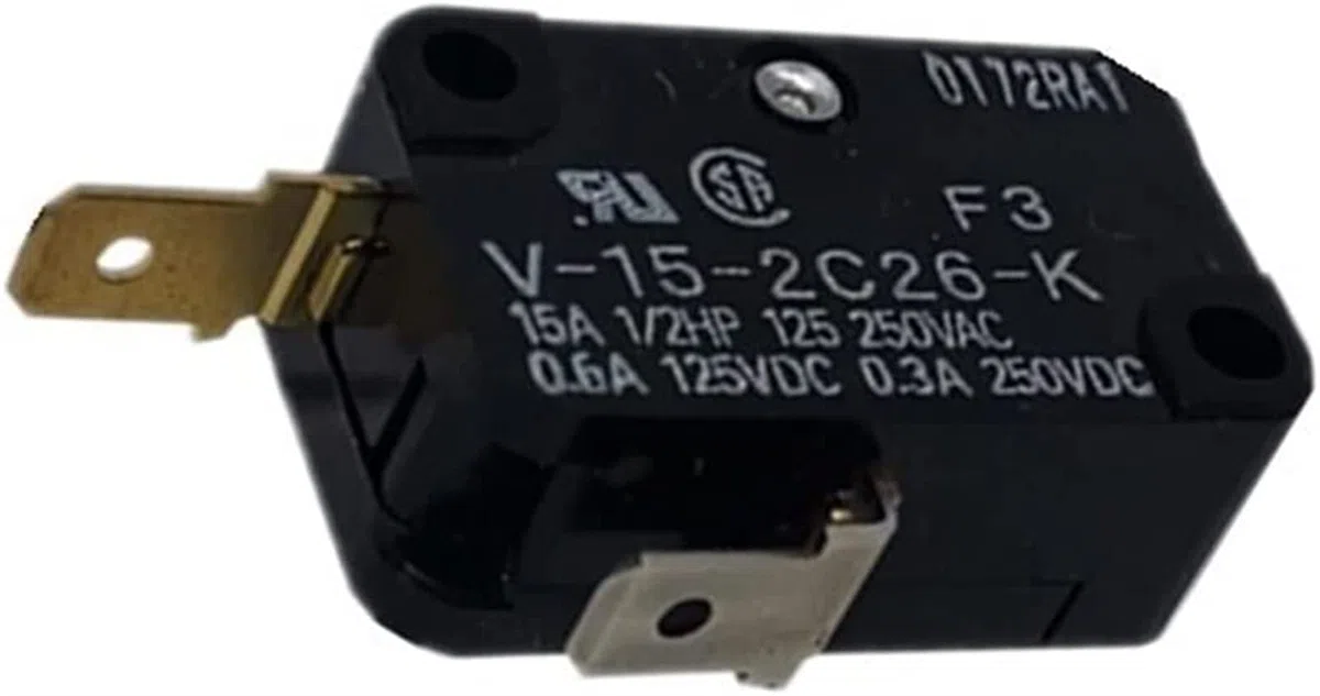 AHLOKI Microinterruptores 5 uds V-15-2C26-K Microinterruptor Grande 2 Pines Normalmente Cerrado Interruptor de límite Chapado en Oro sin Mango