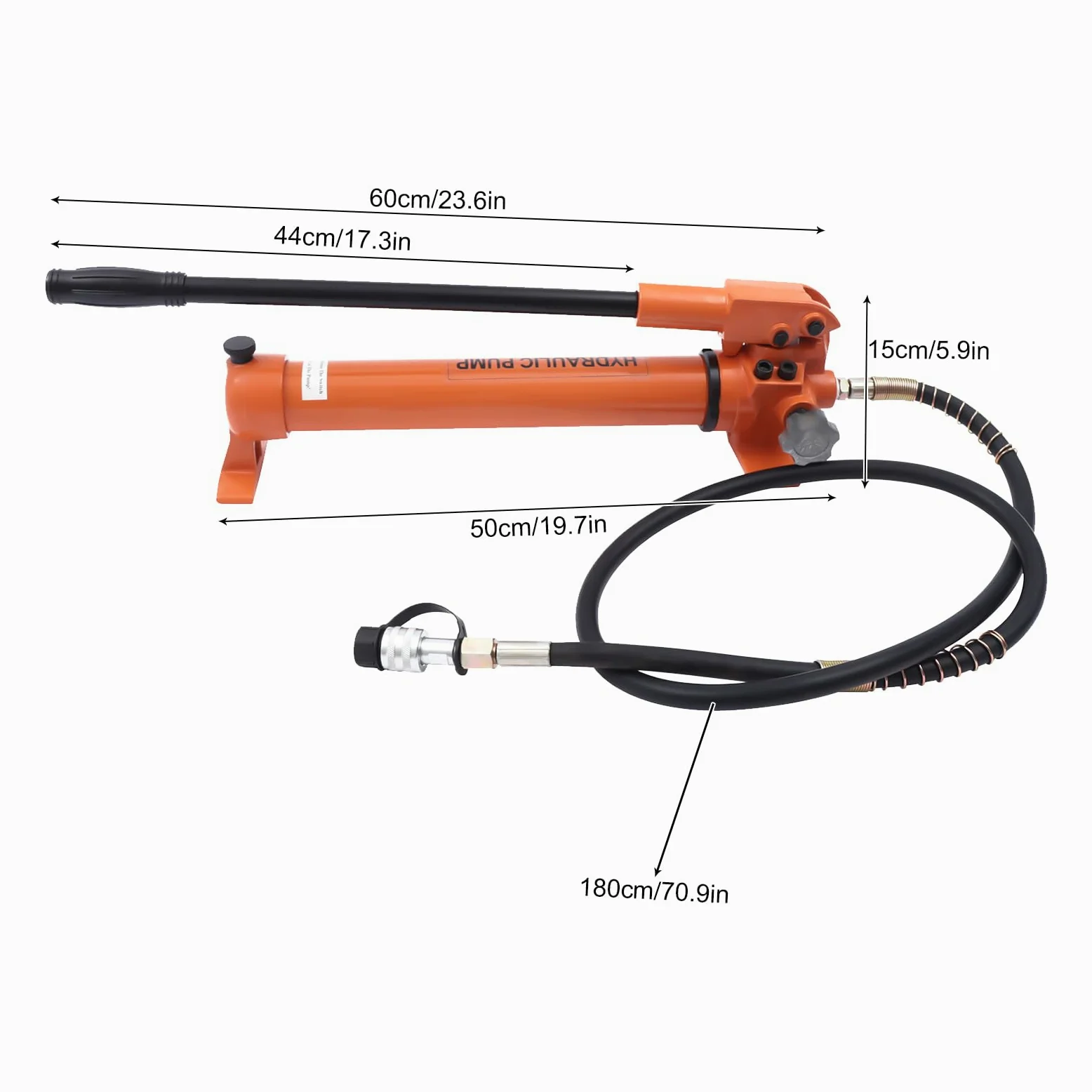 Bomba hidráulica manual, bomba hidráulica con manómetro y mangueras de 1,9 m, 900 cc 700 bar, bomba hidráulica manual para herramientas hidráulicas, elevadores cilíndricos, máquinas de prensado