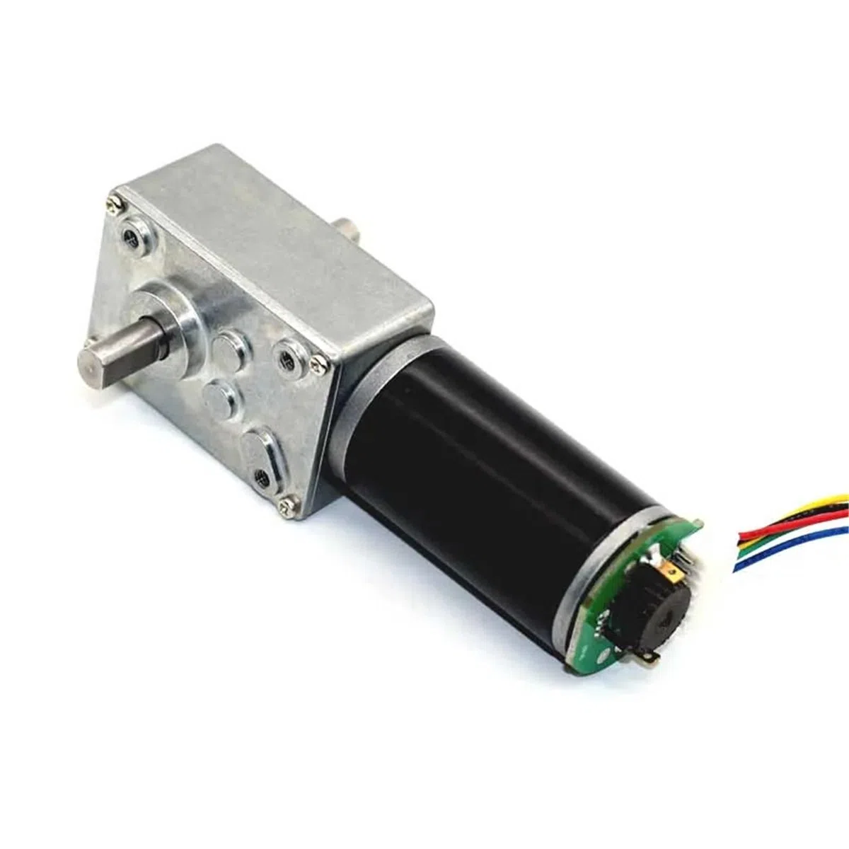 Mini motor eléctrico tubular de CC con codificador, reductor de engranajes helicoidales de ángulo recto de bajo ruido, motores reductores de doble eje de 12 V/24 V.(Only Motor,40R,24V)
