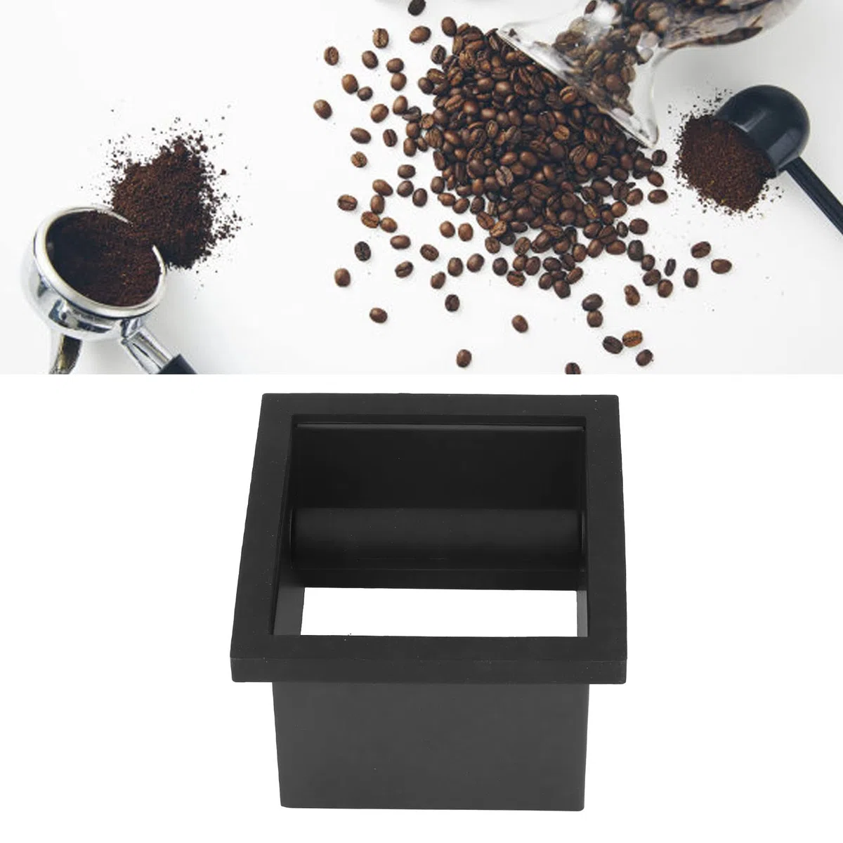 Recipiente Posos Cafe, Contenedor de Desechos de Posos de Acero Inoxidable Bote para Tirar los Posos del Café Café Exprés Golpear Caja Cubo de Basura Espresso para Cafetería/Restaurantes/Bares
