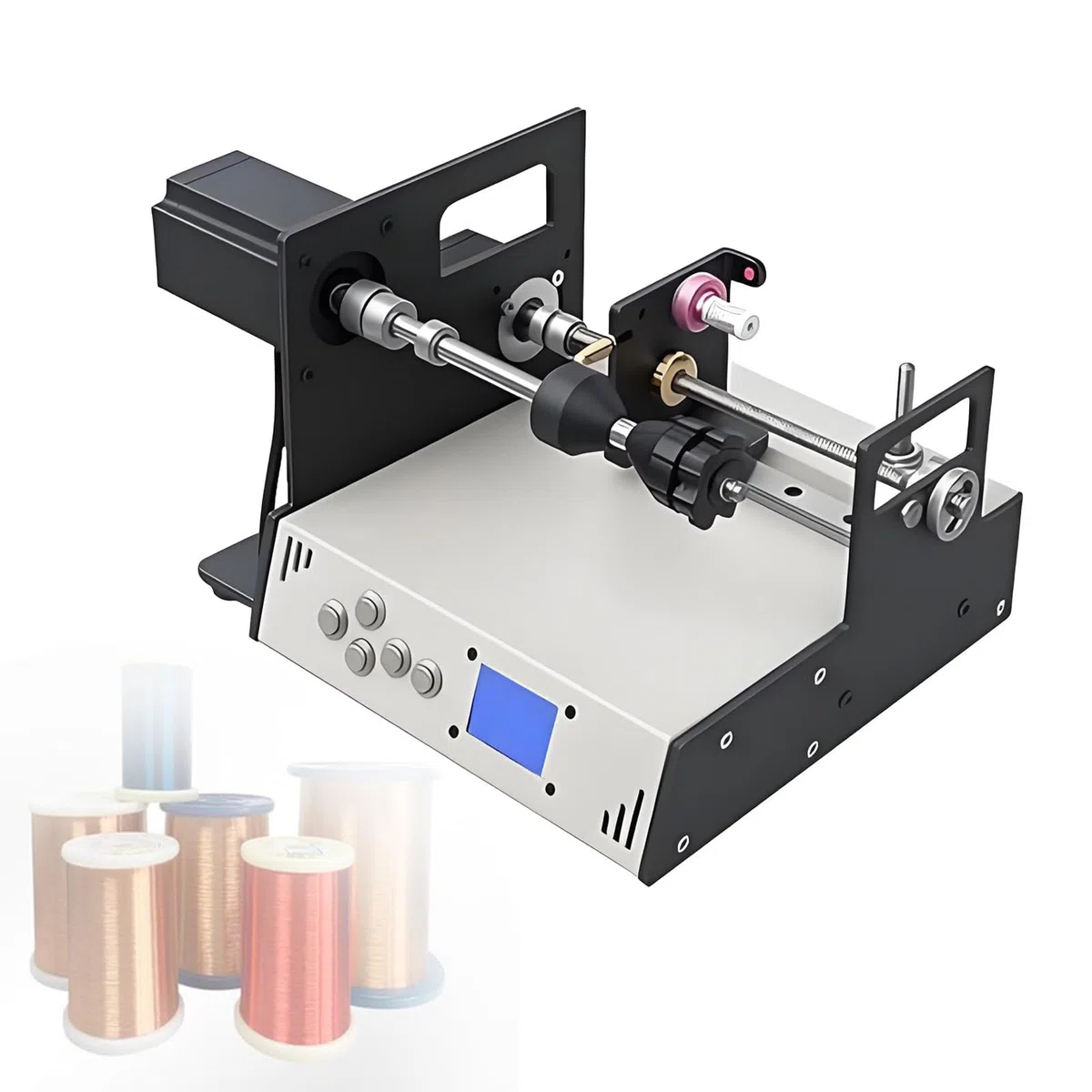 Bobinadora Automática 1200 RPM con Cable para Transformadores de Tubo, Alambre Esmaltado