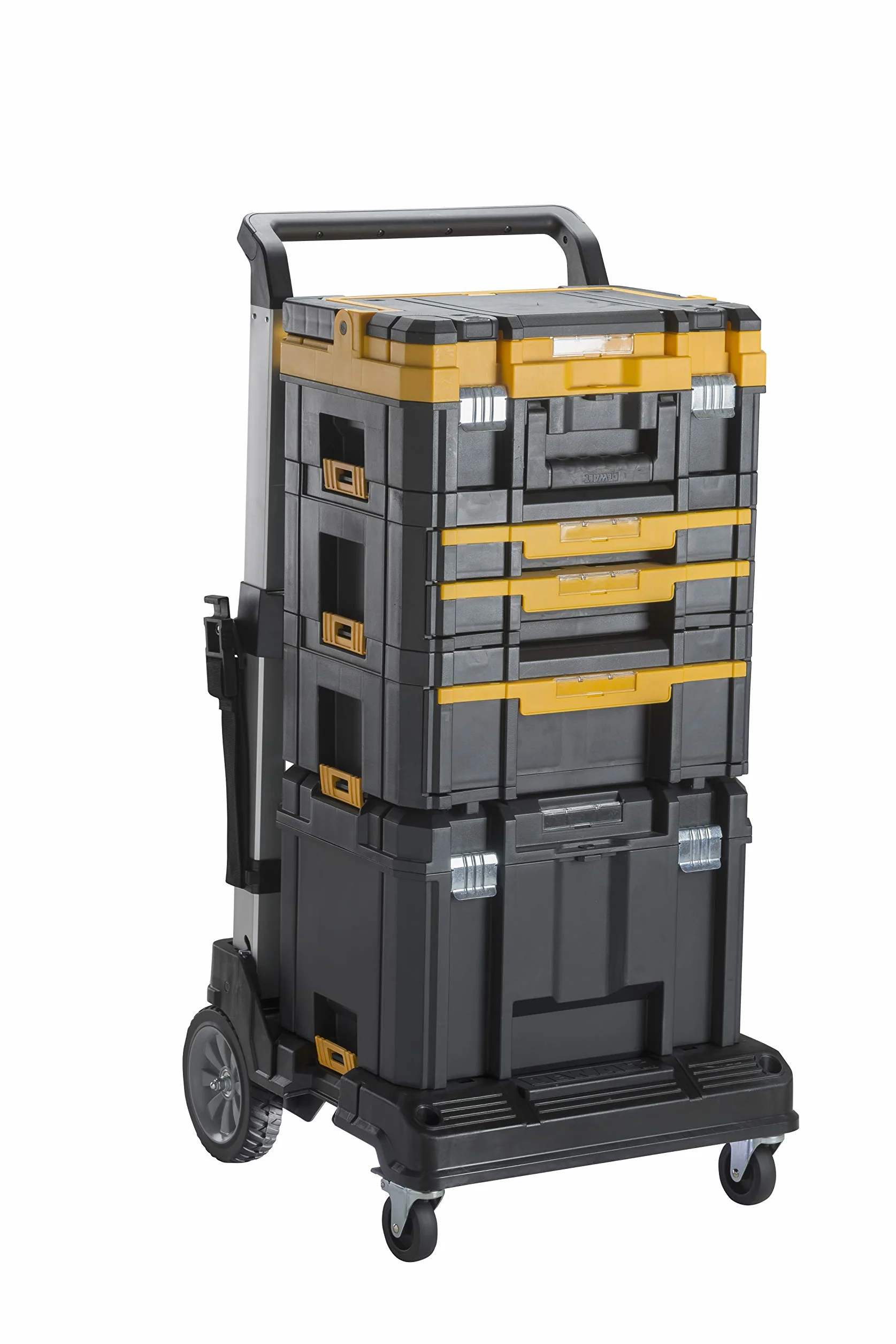 DEWALT DWST1-71196, Trolley, Sistema de transporte para almacenamiento TSTAK, 2 ruedas giratorias 360º con freno y 2 ruedas fijas Ø 180mm, Alta resistencia, Capacidad máxima 100 kg