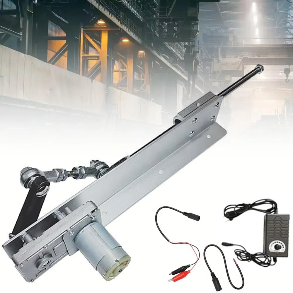 Actuador Lineal Pistón Alternativo,Actuador Lineal de Ciclo Alternativo,Motor telescópico Ajustable de Engranaje,12V Con Controlador Velocidad Carrera 3-15cm (95 golpes/min) para cribas vibratorias