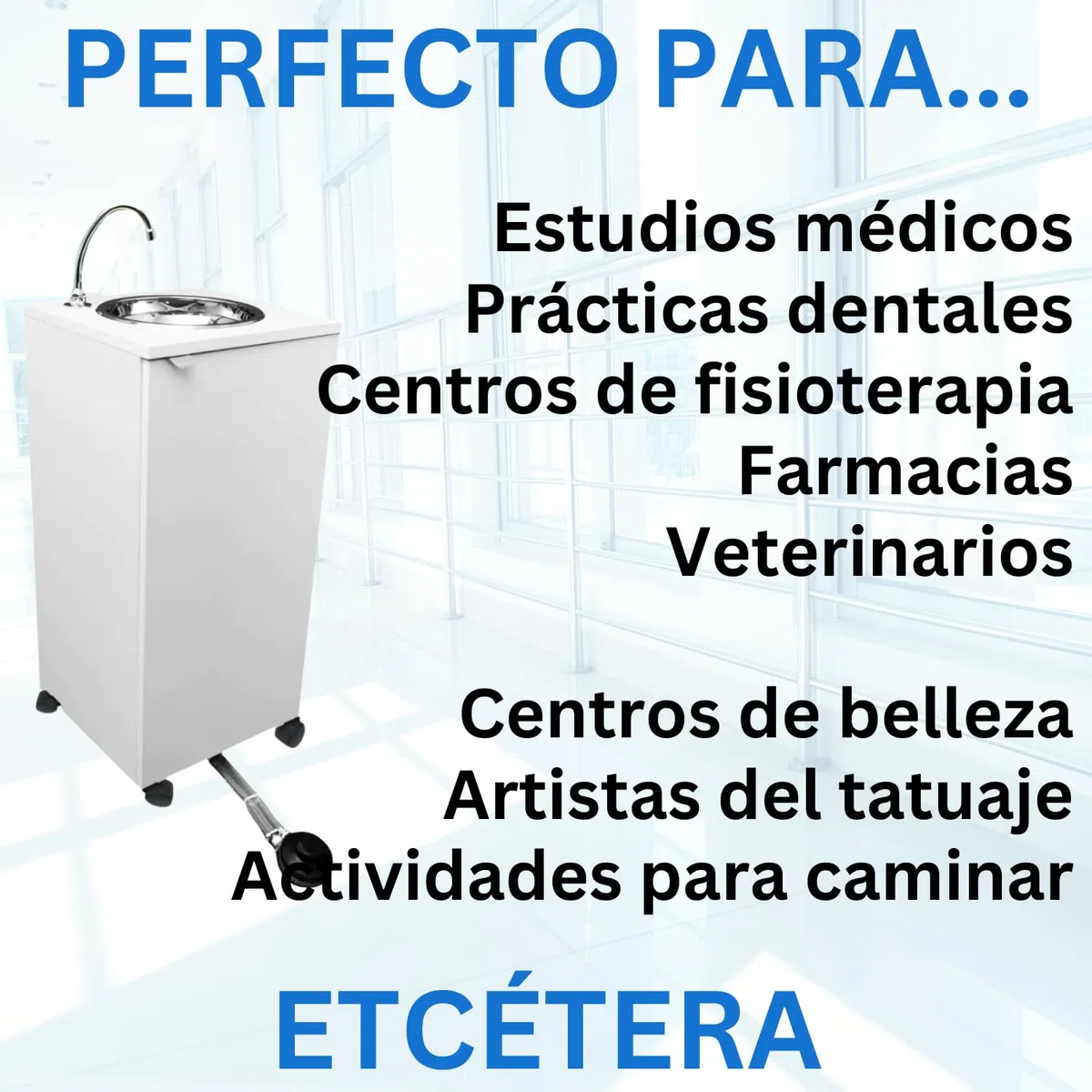 Express Water Basic Blanco Fregadero Lavabo Portátil Acero Inoxidable Mando Pedal