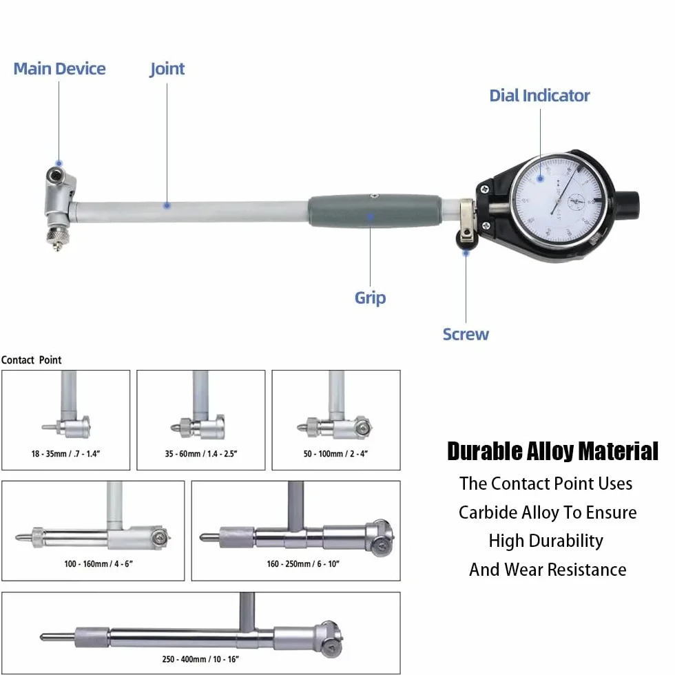 Tabla De Diámetros Internos, Tabla De Diámetros De Aleación De Aluminio, Tabla De Cilindros (50-160 Mm) Equipada Con 21 Tipos De Cabezales De Medición, Puede Medir Diferentes Diámetros
