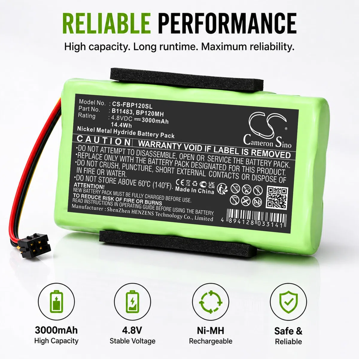 TECHTEK Batería 3000mAh Compatible con [Fluke] para Fluke 123 (Firmware Below V2.0), para Fluke 123S (Firmware Below V2.0), para 43 Power Quality Analyzers, para 43B Power Quality FBA