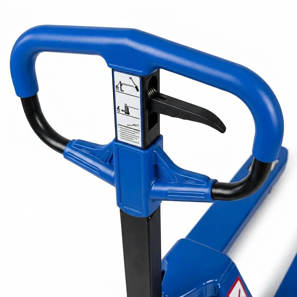 Transpaleta Manual Industrial Azul 2500 Kg con Ruedas de Nylon