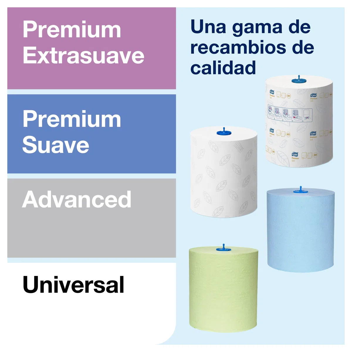 Tork Matic 551000, Dispensador de toallas de papel H1, dispensación única con indicador de nivel de recarga, blanco