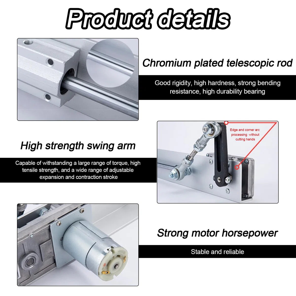 Actuador Lineal Pistón Alternativo, Motor Eléctrico DC 12V Motor Lineal Accionamiento Lineal Actuador Lineal Engranaje Motor Telescópico Ajustable Motor DIY Con Controlador Velocidad Carrera 3-15cm